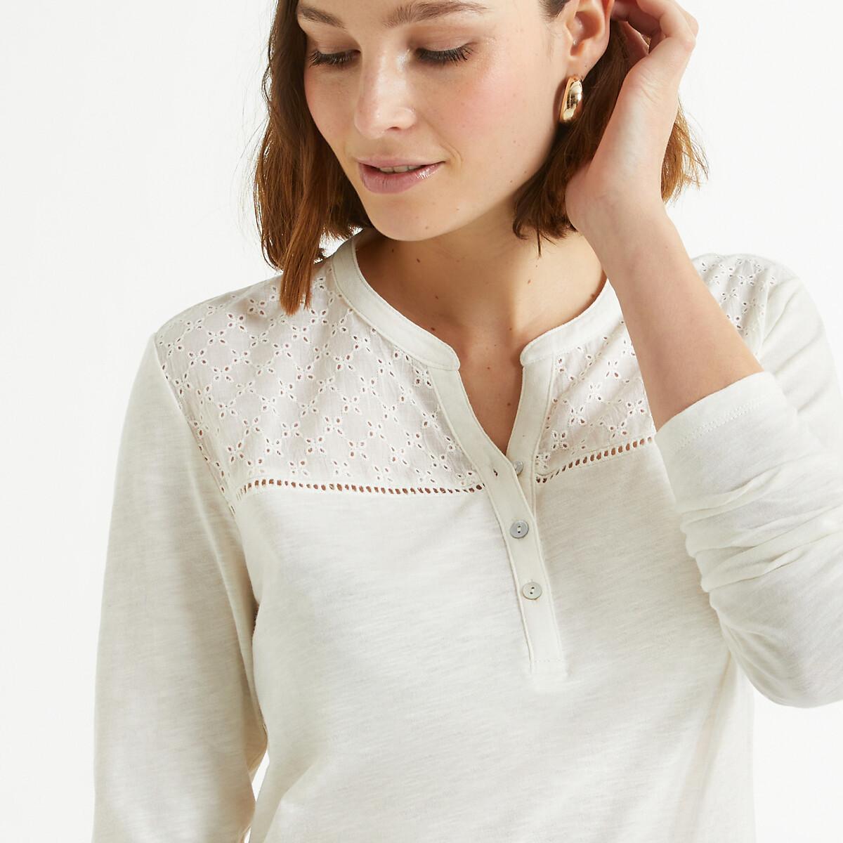 La Redoute Collections  Shirt mit Henley-Ausschnitt 