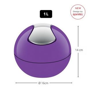 spirella Pattumiera da bagno manuale PP BOWL 1L Viola  