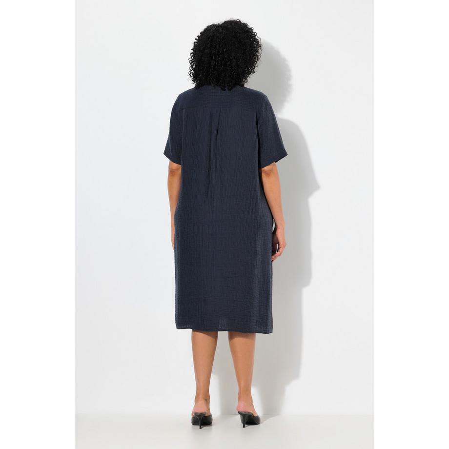 Ulla Popken Lyocell-Mix Halbarm Hemdkragen Kleid  