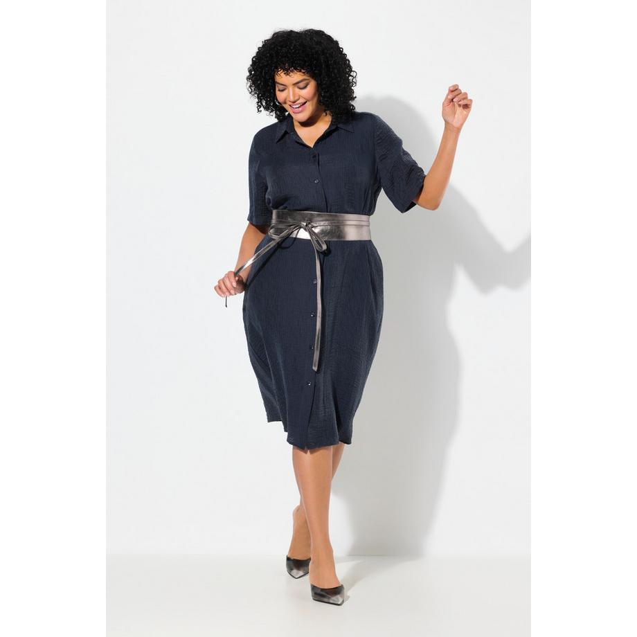 Ulla Popken Lyocell-Mix Halbarm Hemdkragen Kleid  