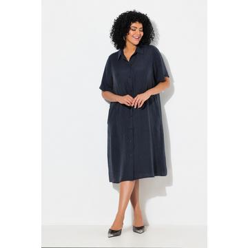 Abito con lyocell, abbottonatura, collo da camicia e mezze maniche