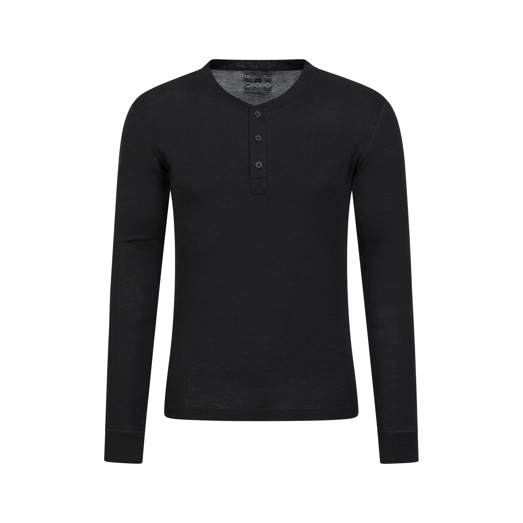 Image of Thermotop Henleykragen Unisex Schwarz L