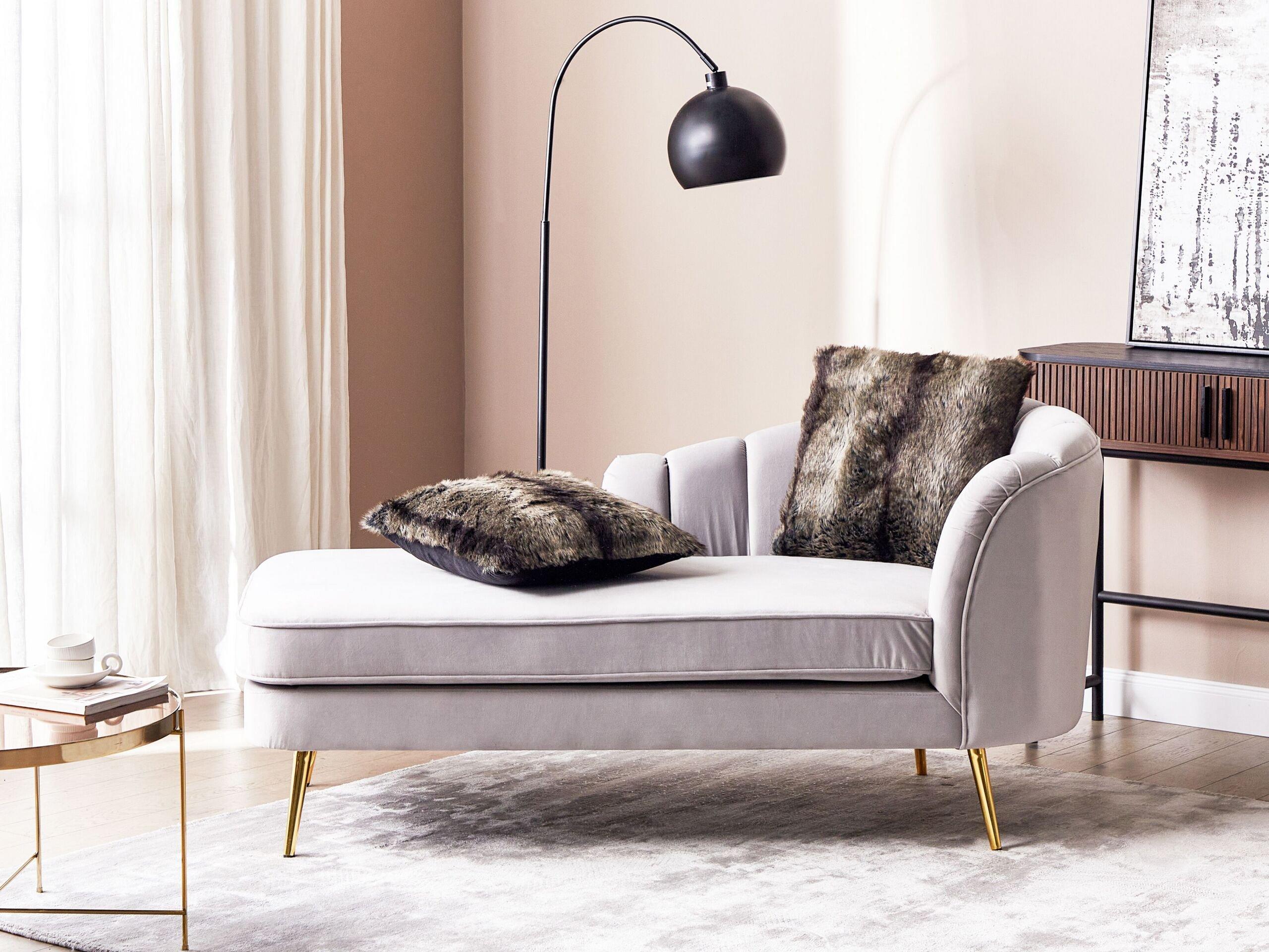 Beliani Chaise longue en Velours Glamour ALLIER  