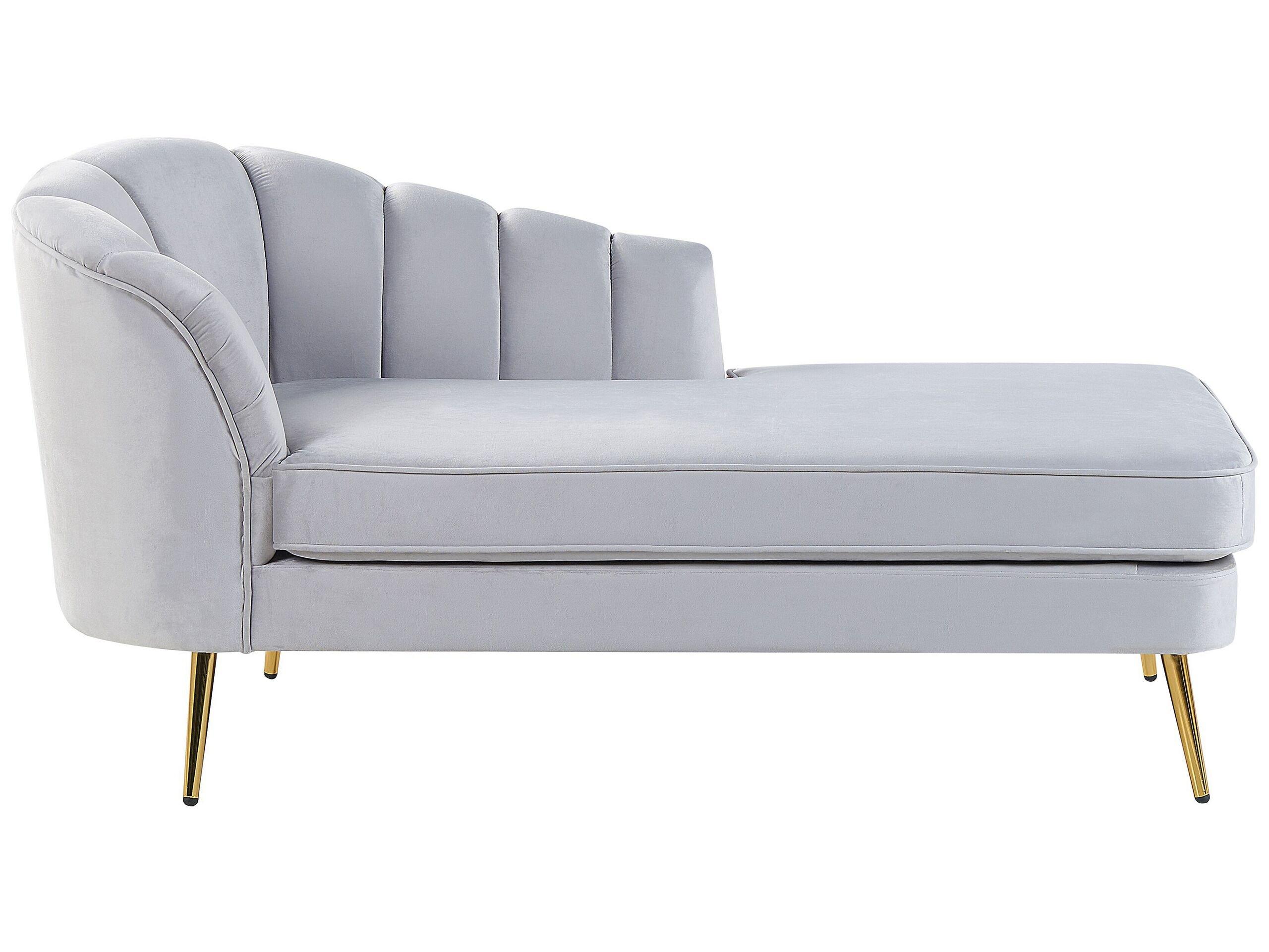 Beliani Chaise longue en Velours Glamour ALLIER  