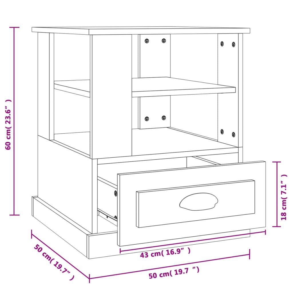 VidaXL Table d'appoint bois d'ingénierie  