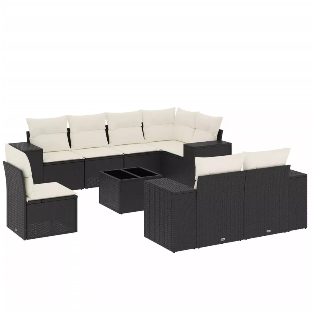 VidaXL - Garten sofagarnitur poly-rattan, One Size, Schwarz