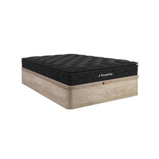 Ysmée Ensemble 160 x 200 cm sommier coffre naturel clair + matelas ressorts ensachés surmatelas intégré ép.28cm - BLACK DREAM de YSMÉE  