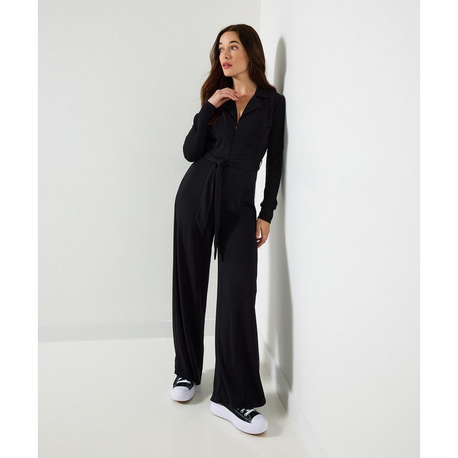 Joe Browns Jersey Jumpsuit mit Kragen und Frontreissverschluss  