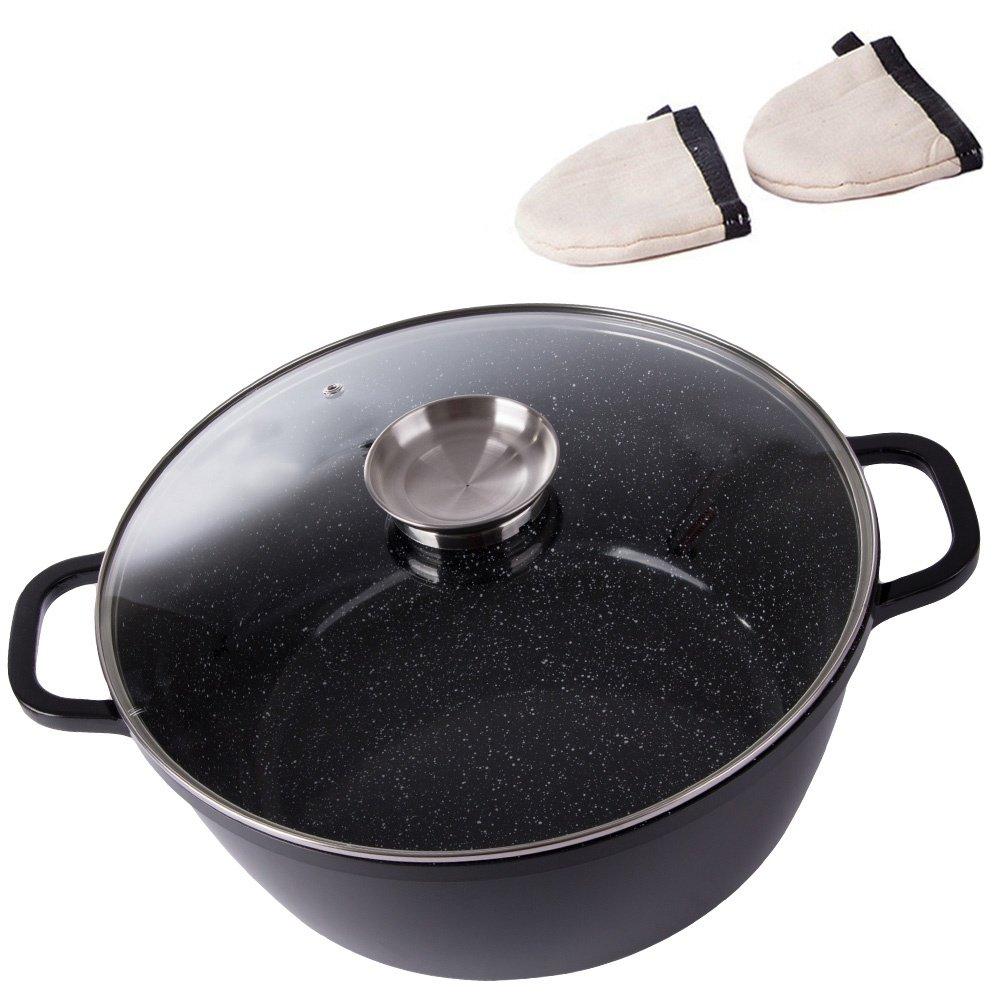 Image of Großer Schmortopf mit Glasdeckel – Aluminium – 12,6 l Großer Schmortopf mit Glasdeckel – Aluminium – 12,6 l