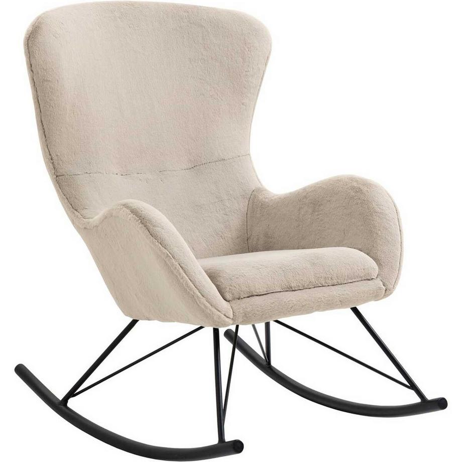 mutoni Schaukelstuhl in Lammfelloptik Zebstix  