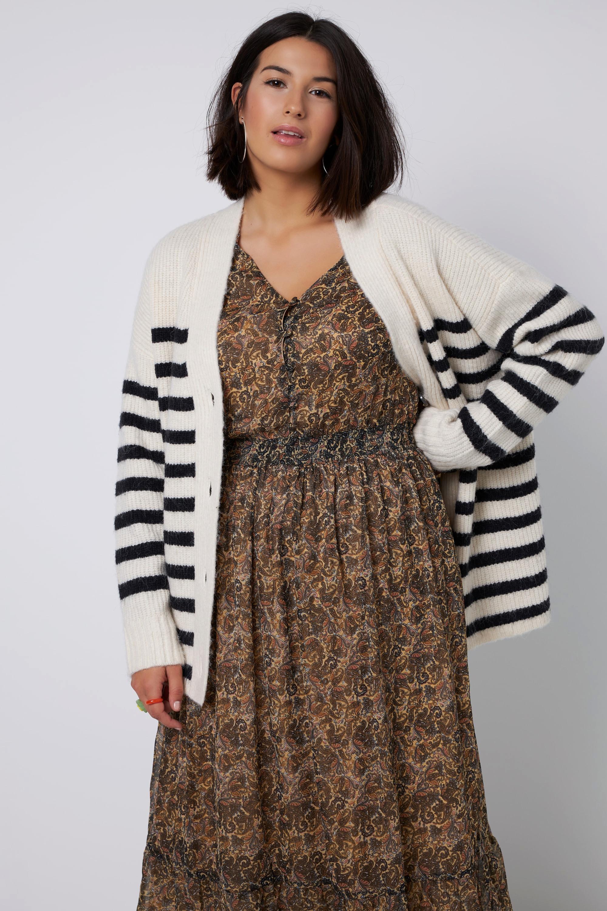 Studio Untold  Cardigan dal taglio oversize in maglia a costa inglese con righe alla marinara 