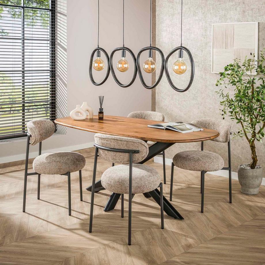 mutoni industrial Suspension Pebble 4 lampes  