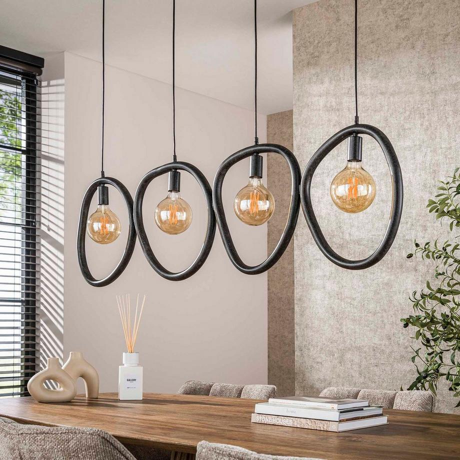 mutoni industrial Suspension Pebble 4 lampes  