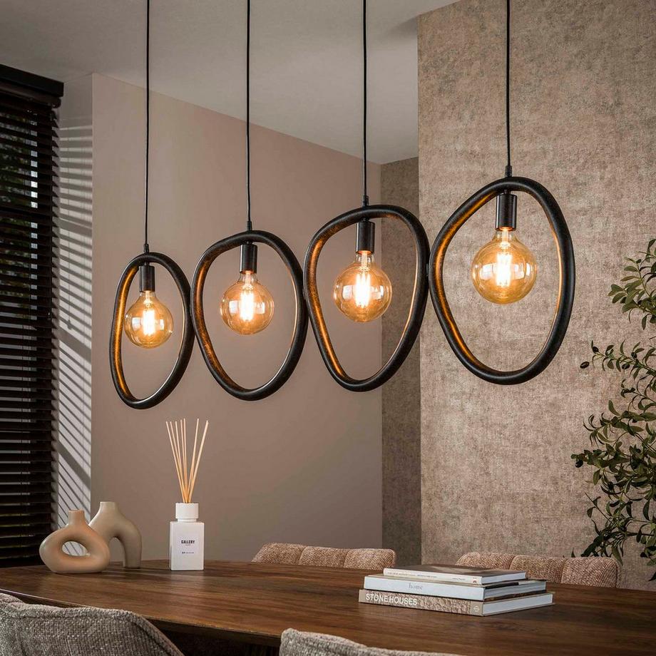 mutoni industrial Suspension Pebble 4 lampes  