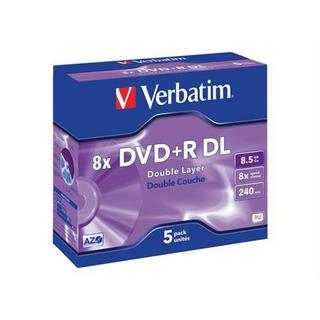 Verbatim  Verbatim - 5 x DVD+R DL - 8.5 GB (240 Min.) 8x - mattsilber - Jewel Case (Schachtel) 