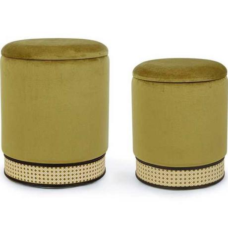 mutoni Pouf Milena olive (2er-Set)  