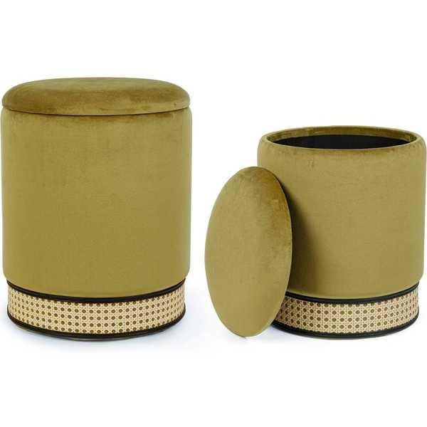 mutoni Pouf Milena olive (2er-Set)  