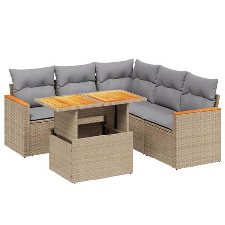 VidaXL set divano da giardino Polirattan  