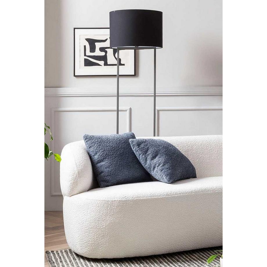 mutoni Canapé réniforme 2 places Joplix Bouclé Tissu blanc 220  