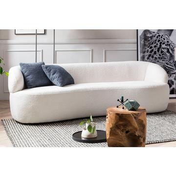 Nierensofa 2-Sitzer Joplix Bouclé Stoff weiss 220