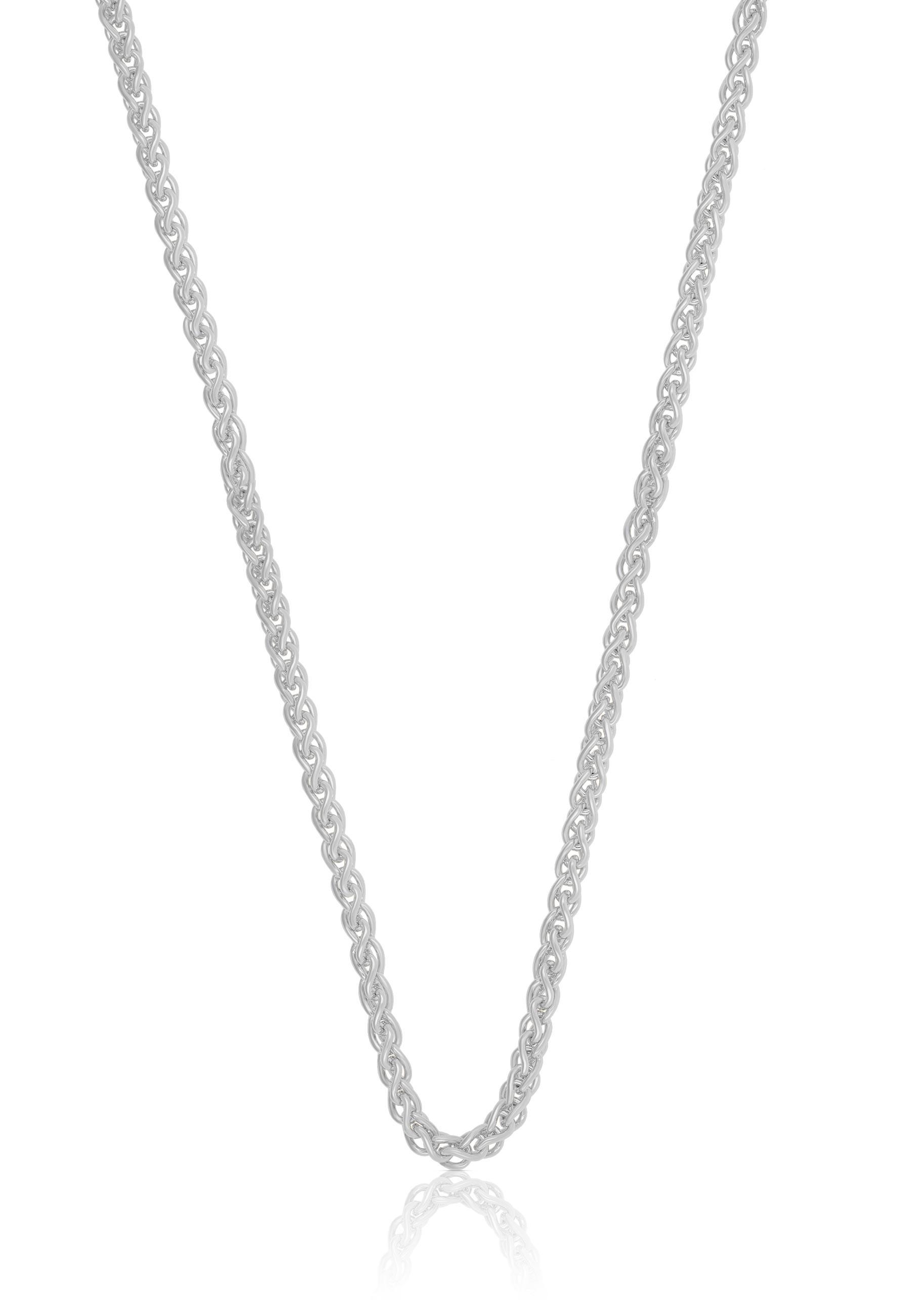 Image of Collier Zopf Weissgold 750, 2.5mm, 42cm Damen Silber 42cm