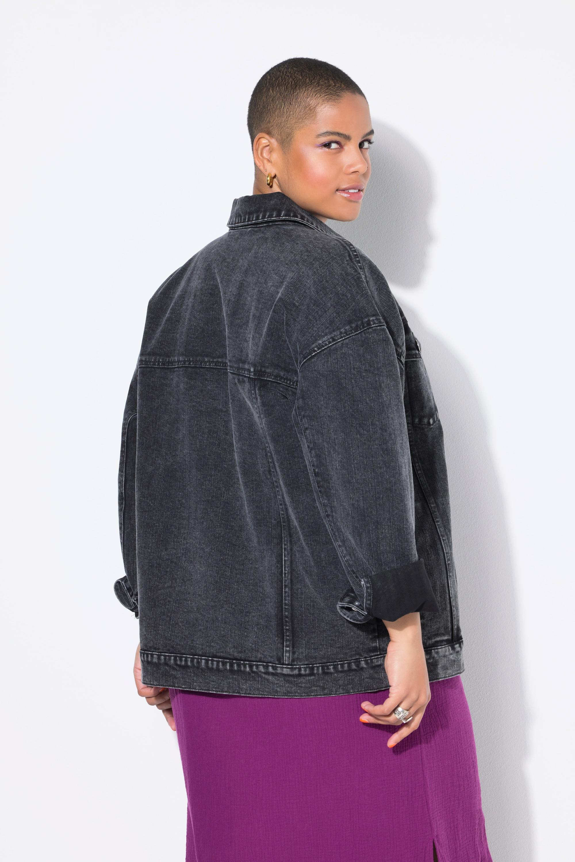 Studio Untold Giacca di jeans oversize a righe sottili  