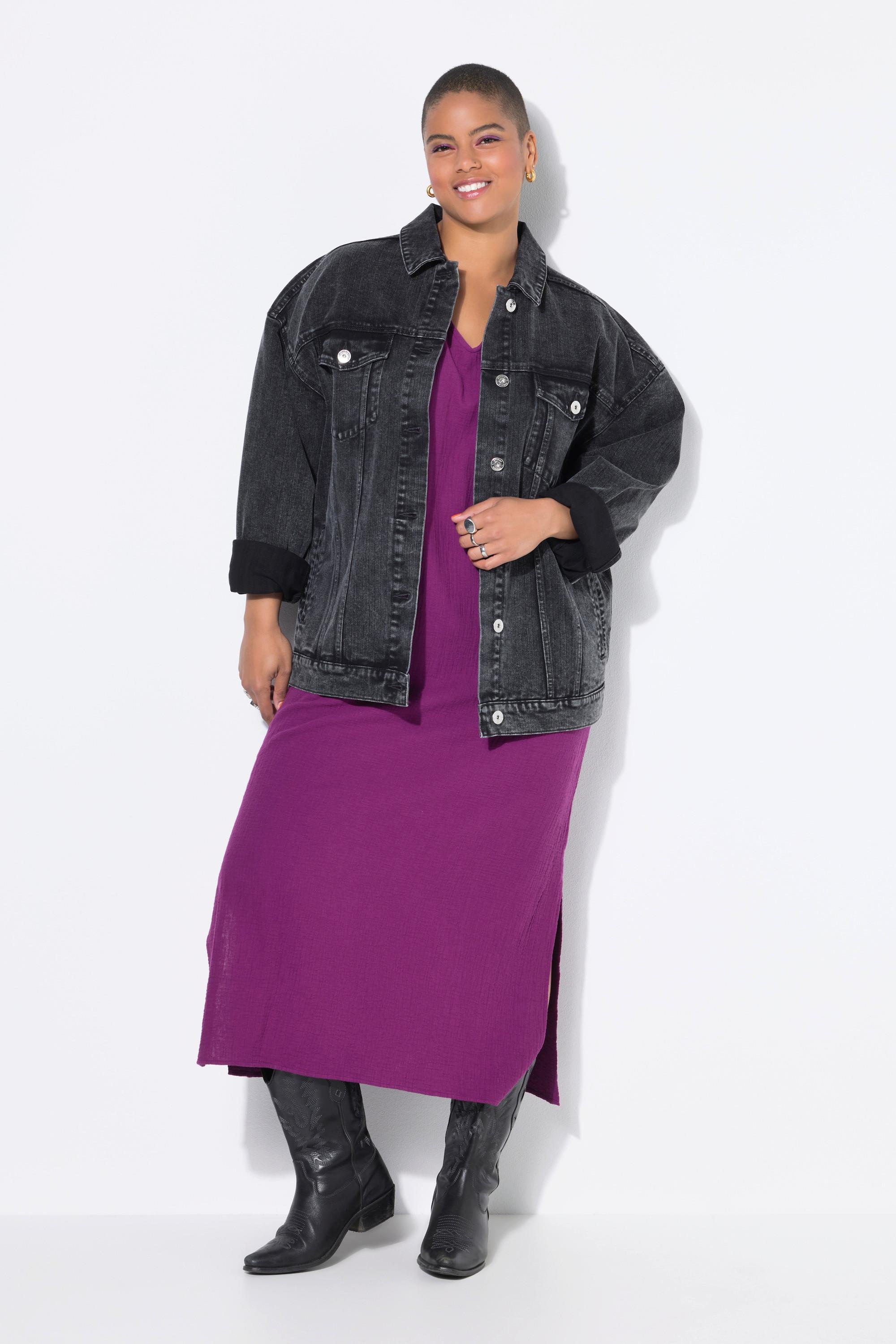 Studio Untold Giacca di jeans oversize a righe sottili  