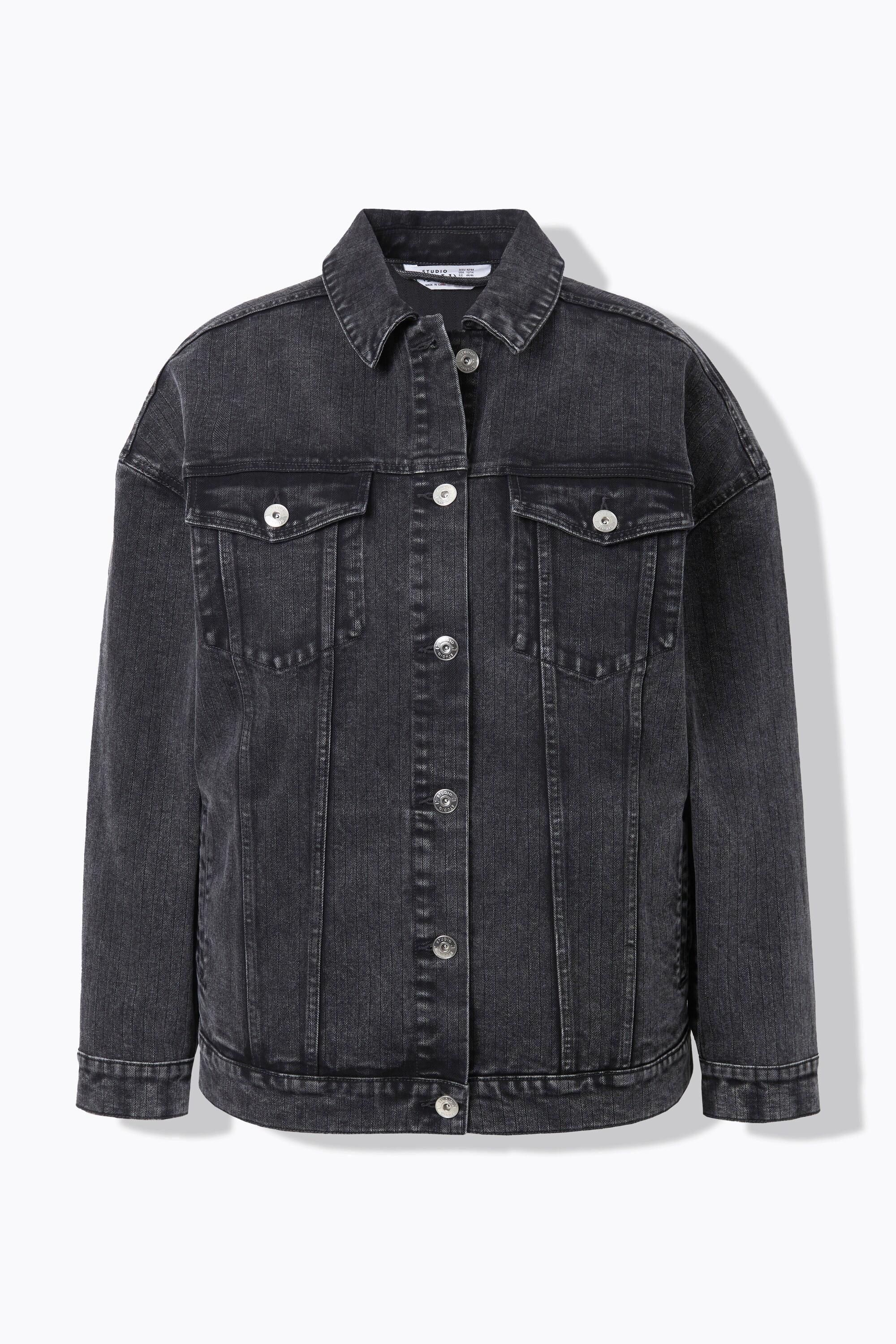 Studio Untold Giacca di jeans oversize a righe sottili  