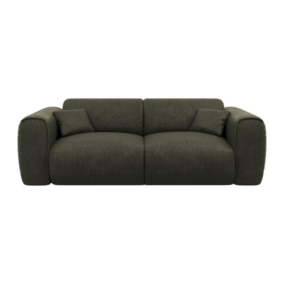 Vente-unique Canapé 3 places convertible express en tissu texturé vert POGNIA  