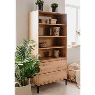 Calicosy Scaffale alto con 2 cassetti - Effetto legno chiaro - L177.5 x H165 cm  