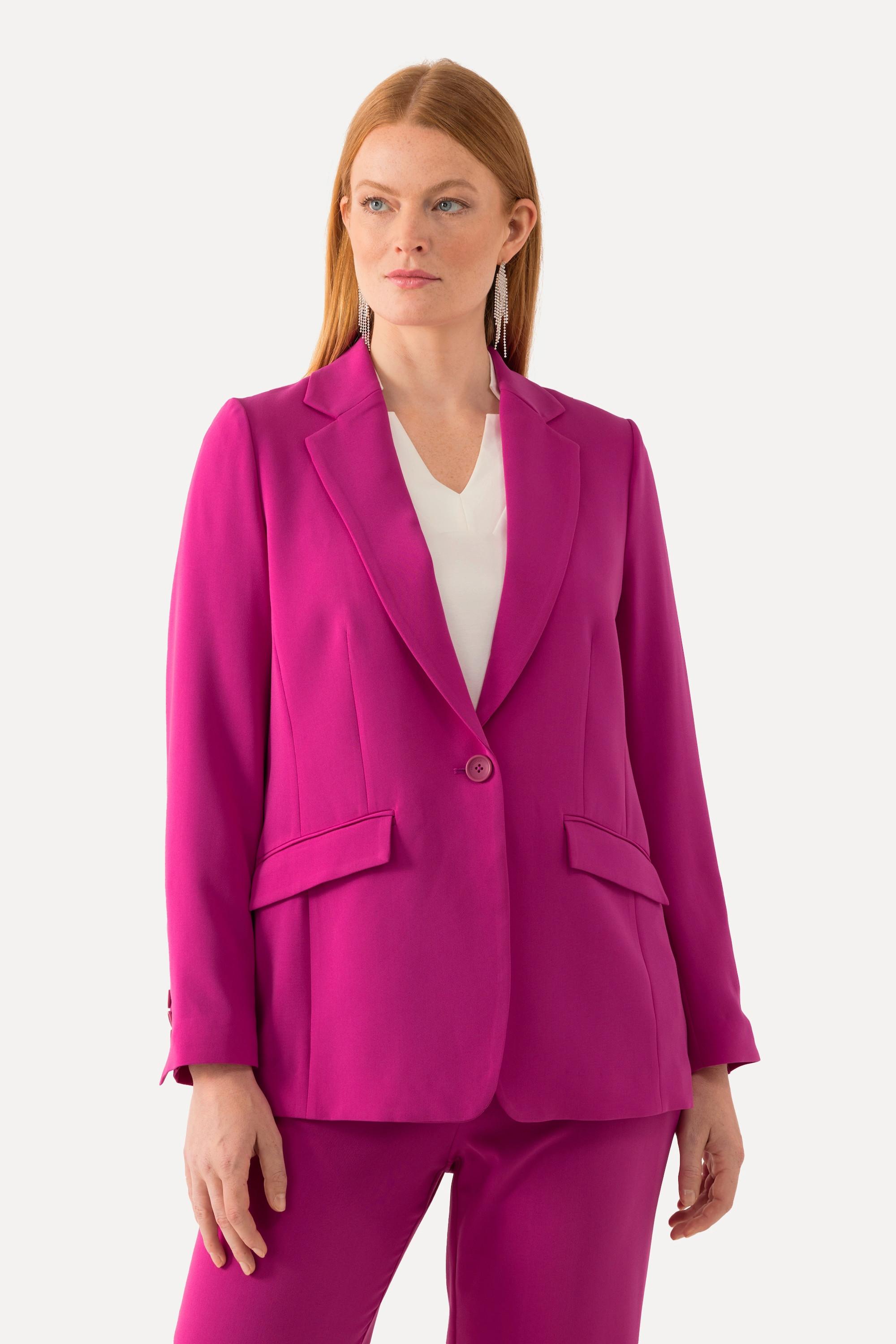 Ulla Popken  Blazer, Reverskragen, Klappentaschen, Knopfverschluss 