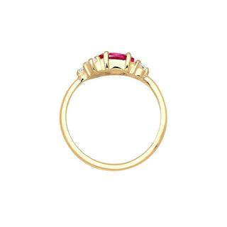 Elli  Bague Femmes Fiançailles Avec Rubis Synthétique Et Cristaux De Zirconium 