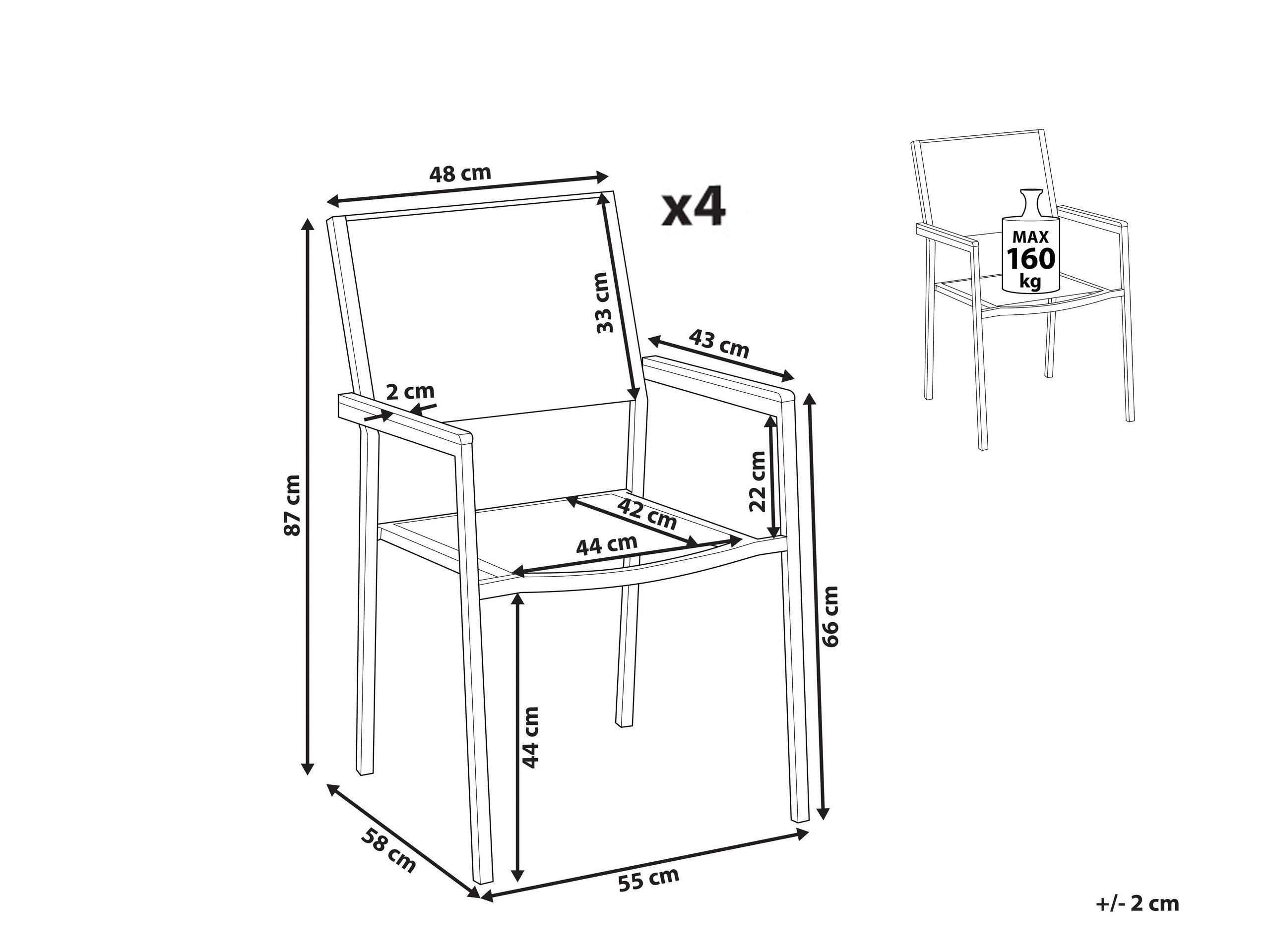 Beliani Set di 4 sedie en Rattan sintetico Moderno GROSSETO  