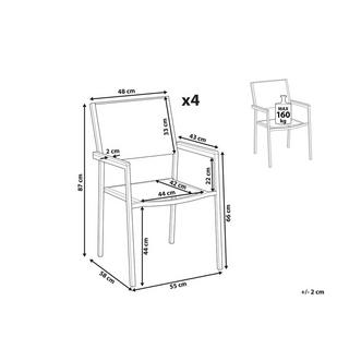 Beliani Lot de 4 chaises de jardin en Polyrotin Moderne GROSSETO  