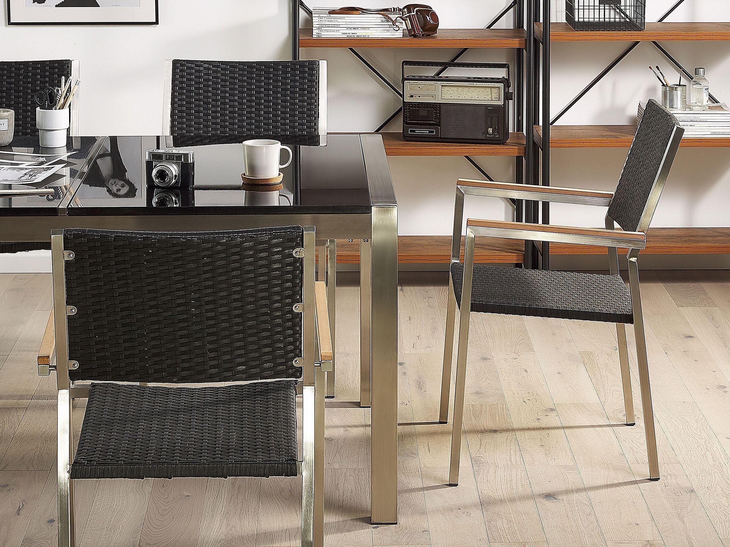 Beliani Set di 4 sedie en Rattan sintetico Moderno GROSSETO  