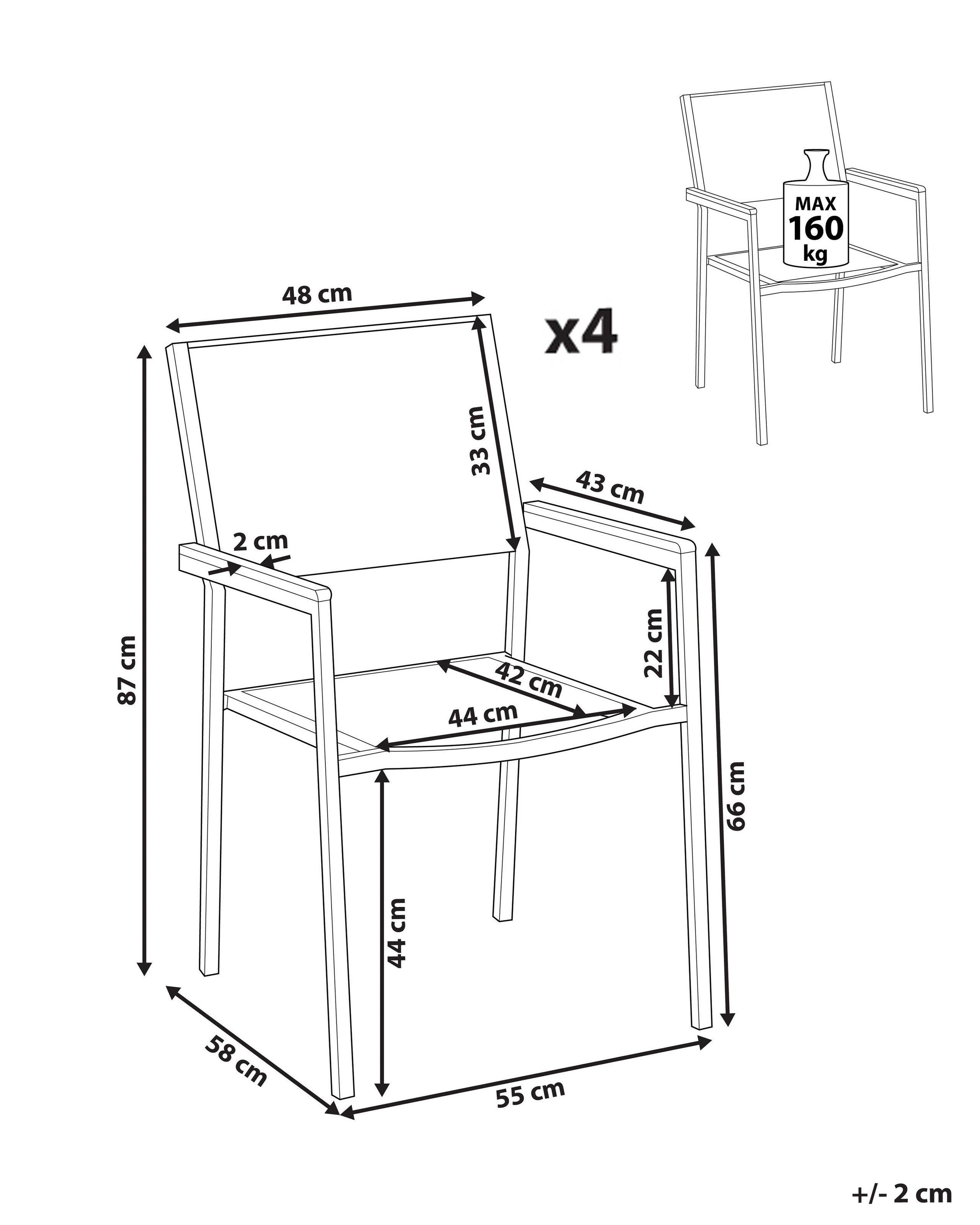 Beliani Set di 4 sedie da giardino en Rattan sintetico Moderno GROSSETO  