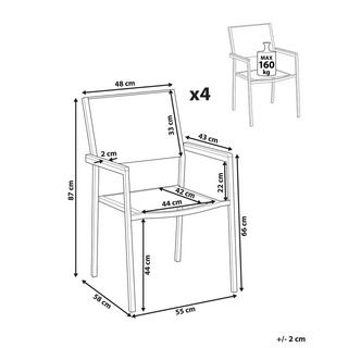 Beliani Set di 4 sedie da giardino en Rattan sintetico Moderno GROSSETO  