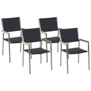 Beliani Lot de 4 chaises de jardin en Polyrotin Moderne GROSSETO  