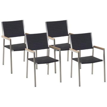 Set mit 4 Stühlen aus PE Rattan Modern GROSSETO