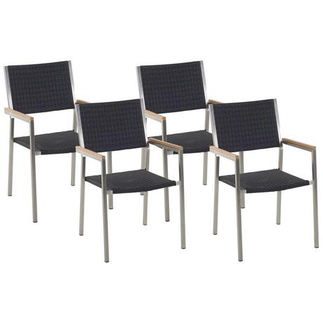 Beliani Lot de 4 chaises de jardin en Polyrotin Moderne GROSSETO  