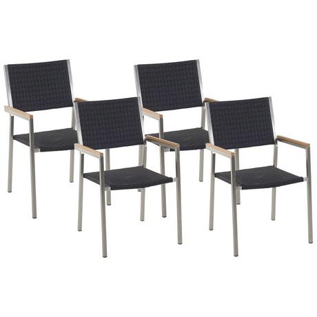 Beliani Set di 4 sedie en Rattan sintetico Moderno GROSSETO  