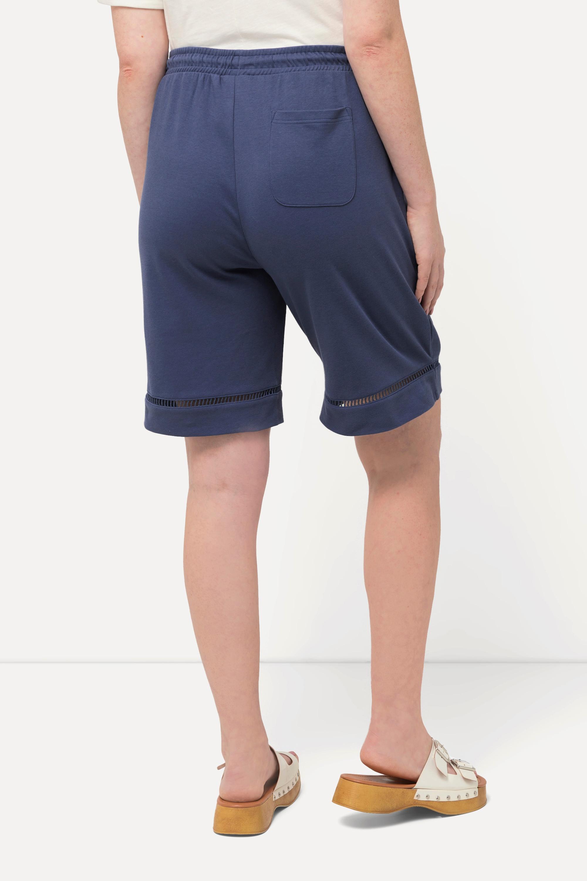 Ulla Popken  Shorts, Lochstickerei, Elastikbund, Biobaumwolle 