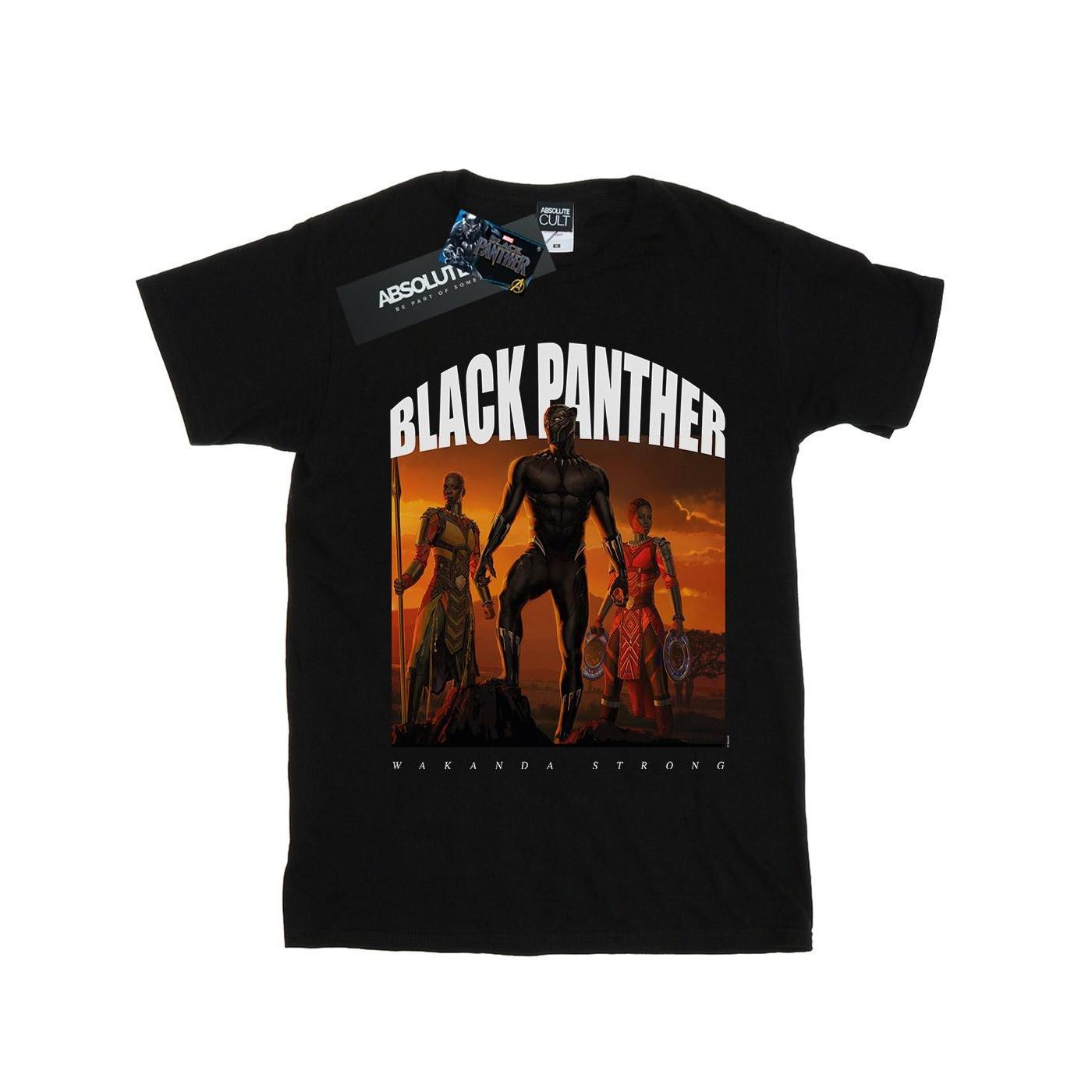 Image of Black Panther Wakanda Strong Tshirt Unisex Schwarz 116