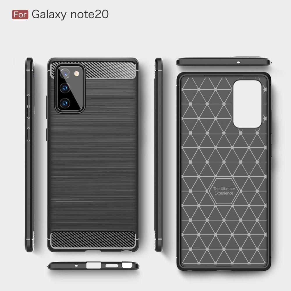 Cover-Discount  Galaxy Note 20 - Metall Carbon Look Gummi Hülle 