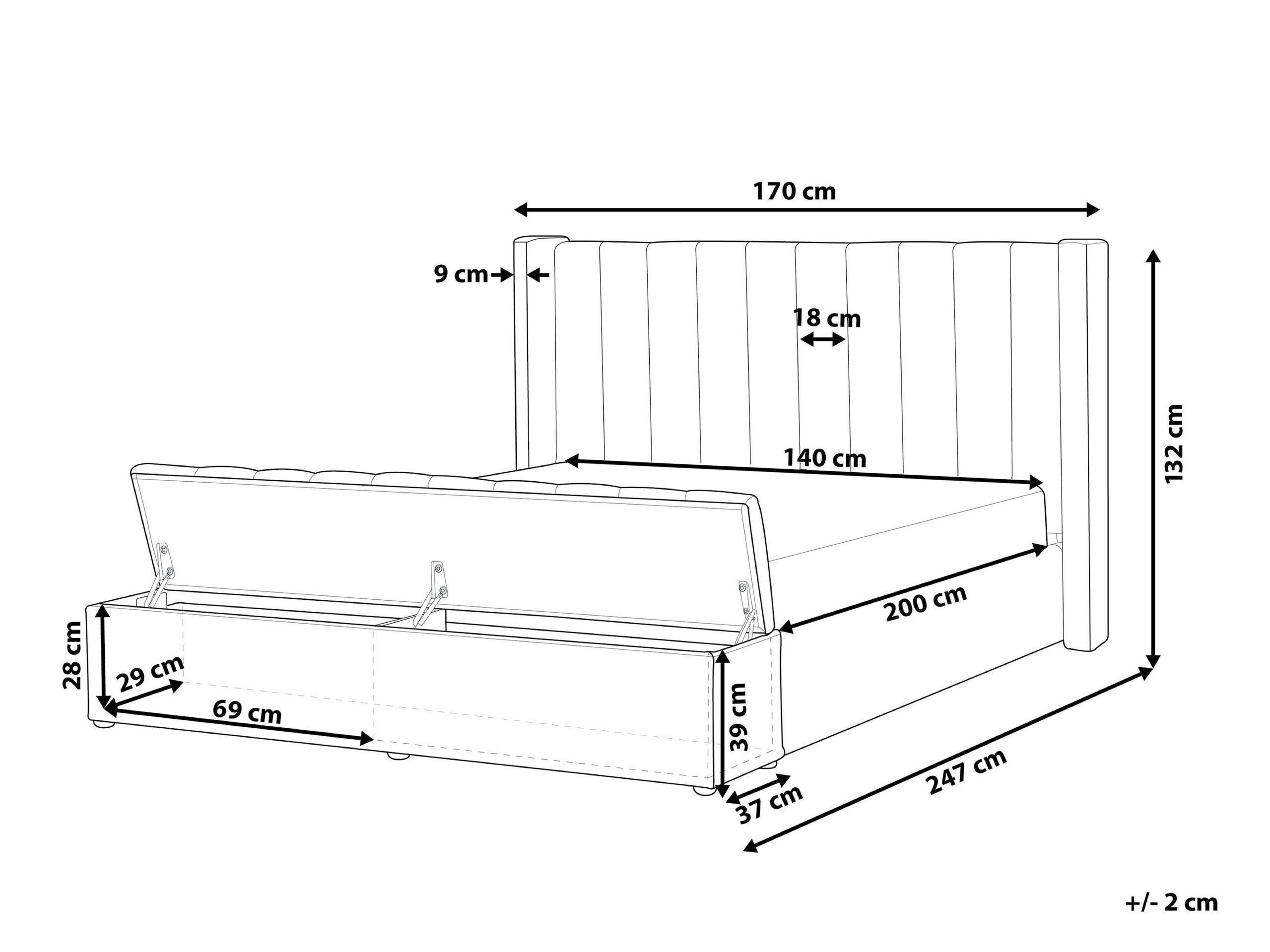 Beliani Bett mit Lattenrost aus Samtstoff Modern NOYERS  