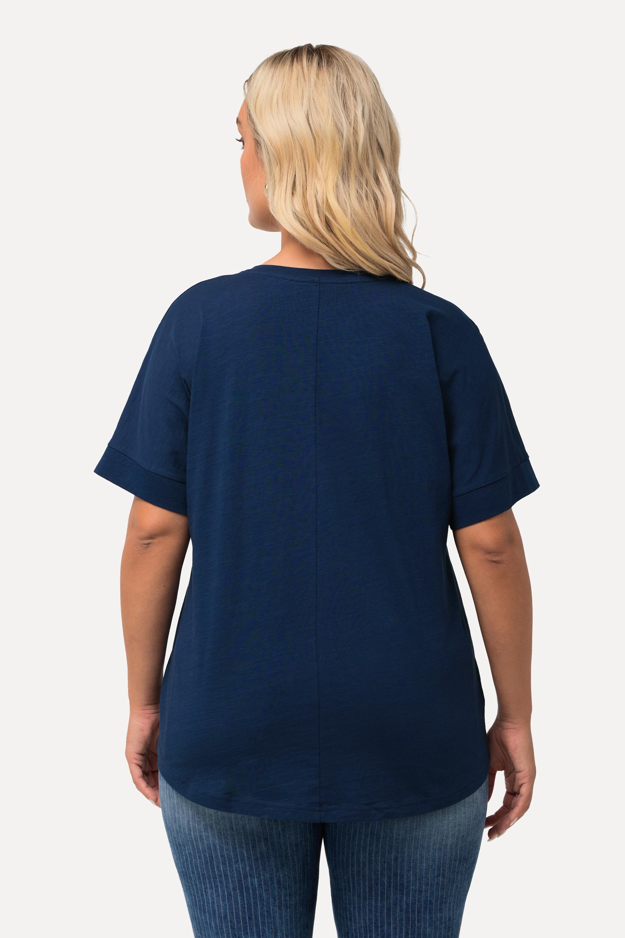 Ulla Popken  T-Shirt, Leuchtturm, Oversized, Rundhals, Halbarm 