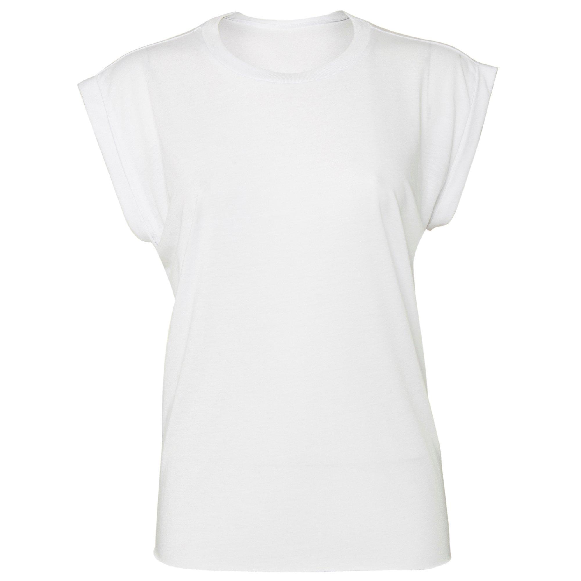 Image of Muscletshirt, Gerollte Ärmel Unisex Weiss M