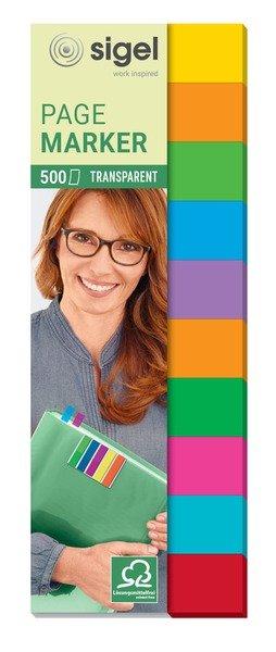 Image of SIGEL Haftmarker Film Multicolor HN684 10 Farben,44x12,5mm,500 BL SIGEL Haftmarker Film Multicolor HN684 10 Farben,44x12,5mm,500 BL