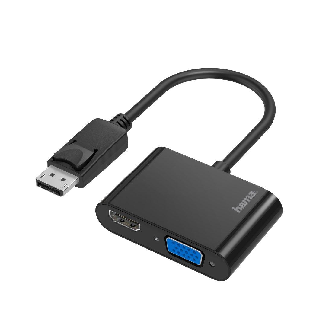 hama  Hama 00200334 câble vidéo et adaptateur DisplayPort HDMI + VGA (D-Sub) Noir 