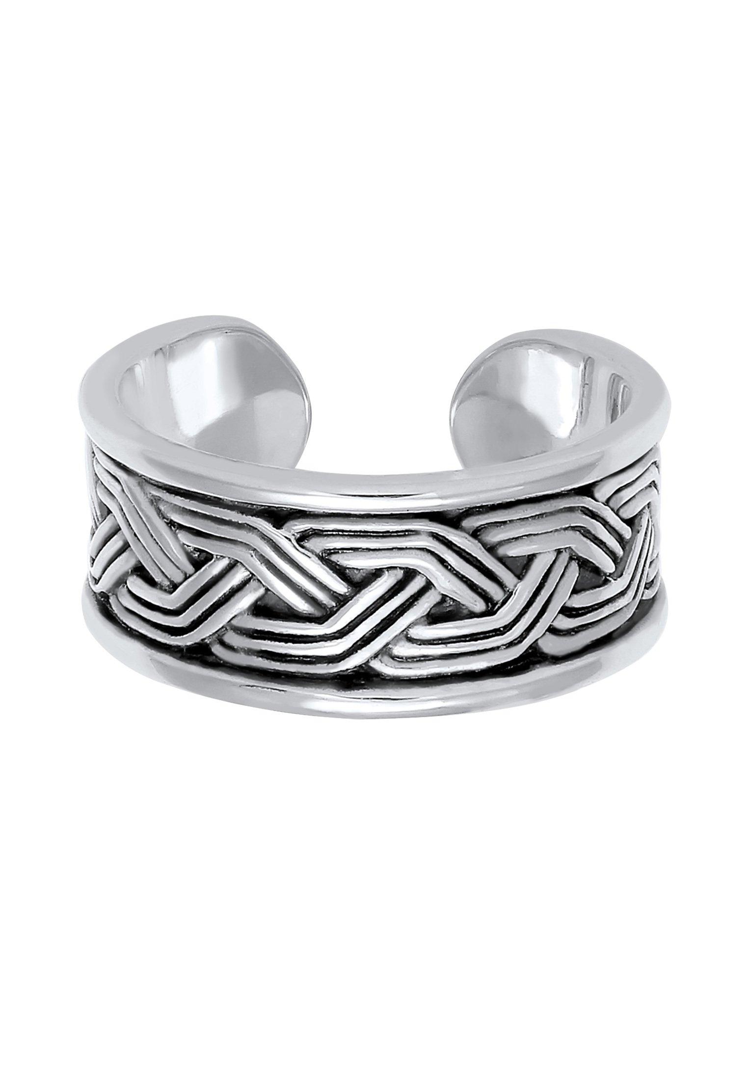 Kuzzoi  Bague Herren Bandring Ornament Design Offen 925 Silber 